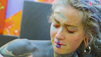 Pornstar tattoo artist gets assfucked from customer hard anal atm facial cumshoot