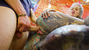 Pornstar tattoo artist gets assfucked from customer hard anal atm facial cumshoot