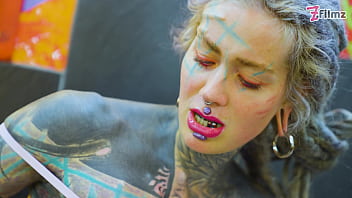 Pornstar tattoo artist gets assfucked from customer hard anal atm facial cumshoot