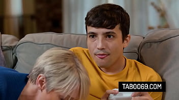 Big tits stepmom convince stepson to swap video games for her pussy