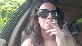 Sage eldritch red lipstick cigarette inhales & exhales