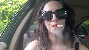 Sage eldritch red lipstick cigarette inhales & exhales