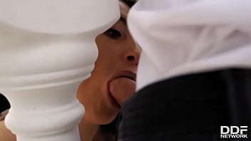 Busty milf blows him right