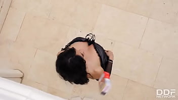 Busty milf blows him right