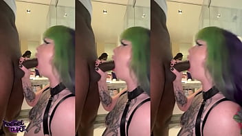 Goth Pawg Sucking & Riding Monster Bbc Footjob Finish thumbnail