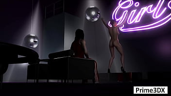 Animation redhead stripper performs on dreadlocks bbc