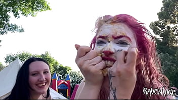 Apricot the clown's hotdog mess