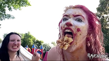 Apricot the clown's hotdog mess