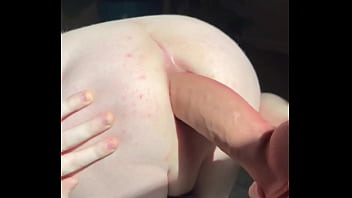 Huge anal gape from thick dildo