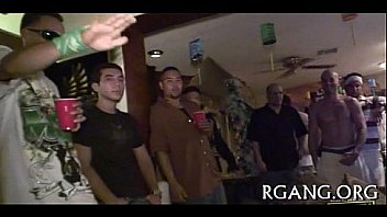 Honeys & men in group fun