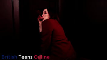 Student sucks cock at the gloryhole