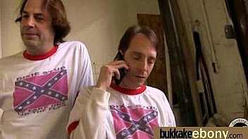 Ebony babe sucks too many white cocks 13