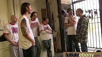 Ebony babe sucks too many white cocks 13