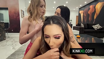 Horny bffs share one cock for valentine's day