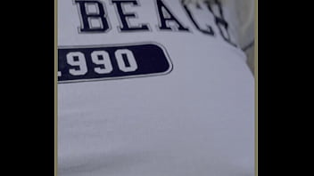 Milf exercises outdoors with no bra