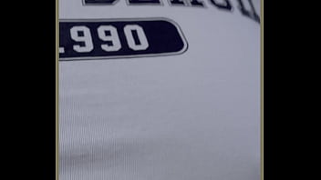 Milf exercises outdoors with no bra