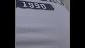 Milf exercises outdoors with no bra