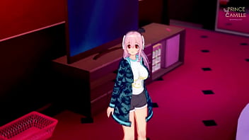 Super sonico needs a relaxing evening and ends in sex