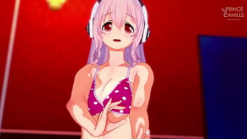 Super sonico needs a relaxing evening and ends in sex