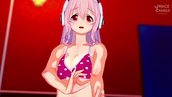 Super sonico needs a relaxing evening and ends in sex