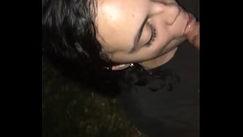 Mixx babe sucking me off outside