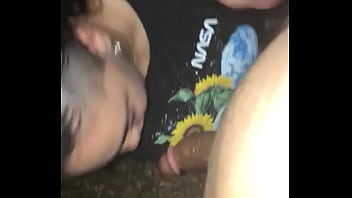 Mixx babe sucking me off outside