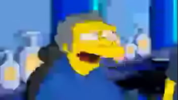 Homer simpson recibe un corte de pelo