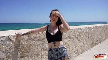 German scout inked latina girl melania dark pick up for no condom casting fuck at holiday trip