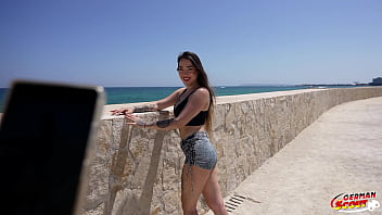 German scout inked latina girl melania dark pick up for no condom casting fuck at holiday trip