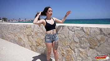 German scout inked latina girl melania dark pick up for no condom casting fuck at holiday trip