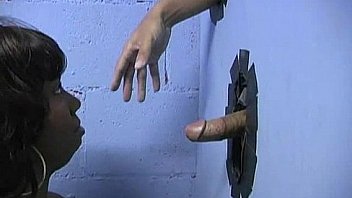 Natural cute black teen tries out gloryhole 9