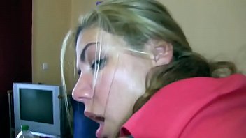 Blonde gets dogged in someone else's home