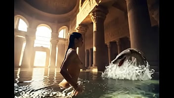 Arqueolooga tomando banho nua