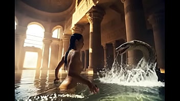 Arqueolooga tomando banho nua