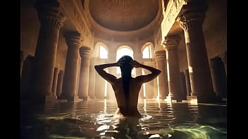 Arqueolooga tomando banho nua