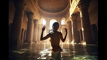 Arqueolooga tomando banho nua