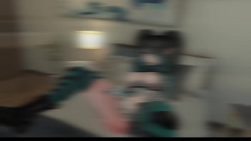 Vrchat pigtailed slut touching herself with a dildo