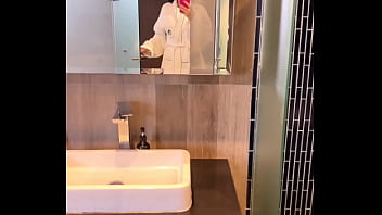 Horny busty milf in flower bath plays with her pussy