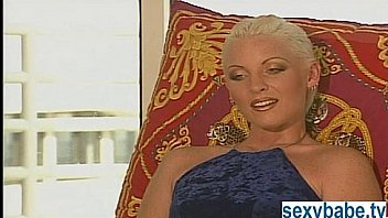 Super hot blonde by the pool