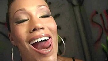 Ebony Slut Fucks A White Gloryhole Cock In Her First Interracial Scene 5 thumbnail