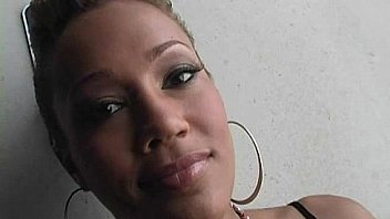 Ebony slut fucks a white gloryhole cock in her first interracial scene 5