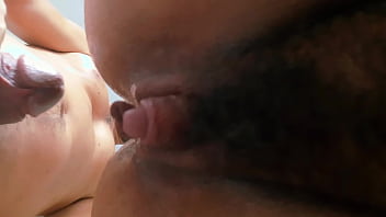 Huge load of sperm dripping from ass to pussy