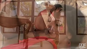 Feasting on her own feet