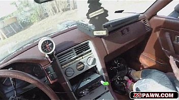 Horny hot blonde babe sucking huge hard meat