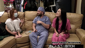 Blaire celeste sucks dick and gets pussy blasted with cum nurses pov