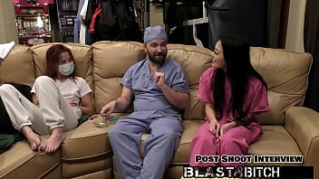 Blaire celeste sucks dick and gets pussy blasted with cum nurses pov