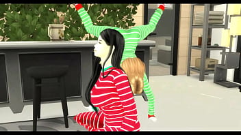 Sophie and aishah bop house 2 threesome