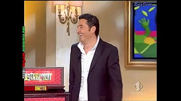 Cute lady in a miniskirt shows pantyhose upskirts on live television