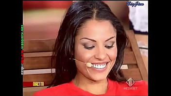 Cute Lady In A Miniskirt Shows Pantyhose Upskirts On Live Television thumbnail