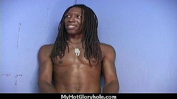 Black chick blows & fucks cock on a naughty gloryhole 21